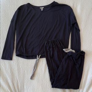 Eberjey Navy Blue Long Sleeve Top